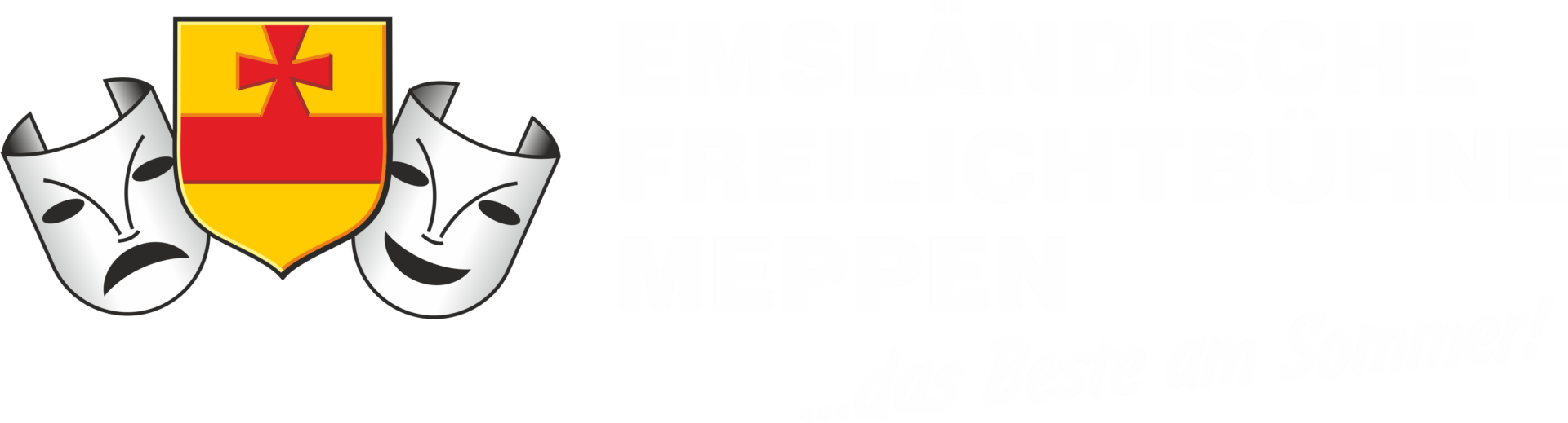 Freilichtbühne Logo mit Text und Slogan weiß